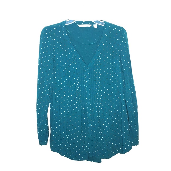 LC Lauren Conrad Tops - 3/$15 Lauren Conrad Small Green Polka Dot Blouse